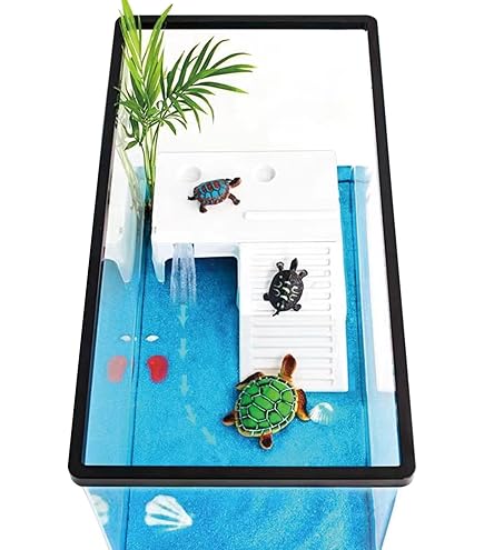 爬虫類 リクガメ 亀 魚 熱帯魚水槽 ビオトープ 60cm 蛍光灯付き Amazon | JOGIO 亀水槽 大きい タートルタンク カメ用水槽